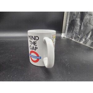 London Underground Blues Souvenir Coffee Mug Mind The Gap With Map Design
